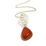 Jasper Pendulum 01 Witness Red Silver Cage Reiki Energy Healing Crystal