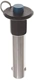 Jergens Stainless Steel 17-4 PH Kwik-Lok Button Handle Quick-Release Pin, 3/16" Diameter, 3/4&