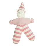 Minimo Teething Toy in White/Pink (Organic Cotton)