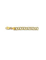 14k Solid Real Yellow Gold Link Charm Bracelet 7 1/4"