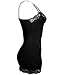 Oversize Plus Size Spaghetti Strap Lace Trim Slim Fit Cami Tops Black 1XL