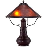 Amber Mica Shade Mission Style Table Lamp