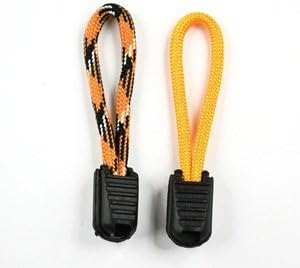KLOUD ® 6 pc Yellow & Black and 6 pc Light yellow paracord zippers pull replacement for sport outdoor travel backpack shoulder bag key holder
