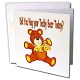Teddy Bears - Did You Hug Your Teddy Bear Today - Greeting Cards-12 Greeting Cards with envelopes