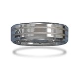 Tungsten Carbide Men's Ring with Alternating Shine and Matte Finish