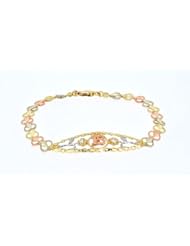 14K Tricolor Gold Sweet 15 Bracelet