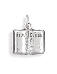 Sterling Silver Holy Bible Charm