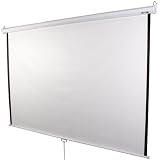 Manual Pull Down HD Projector Screen White - Size of Screen: 203 x 203 cm (80"x80") - Diagonal Screen Size: 289cm / 113.7"by Jago