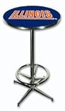 Illinois Chrome Pub Table 40 High 30 Diameter - NCAA Team