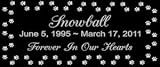 6 x 3 Lazer Gifts Personalized Black Granite Pet Memorial Marker Style Snowball