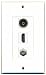 RiteAV - 1 Port HDMI 1 Coax Cable TV- F-Type 1 Toslink Wall Plate Decora