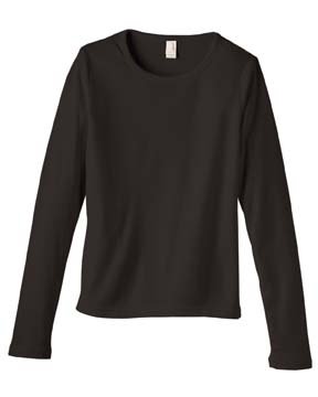 Anvil Ladies Rib Long Sleeve T-Shirt. 1444