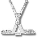 Michigan State Spartans Sterling Silver ''MSU'' Hockey Sticks Pendant