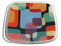 Peggy Karr 12-Inch Glass Traffic Multi Square Plate