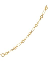 BRI Jewelry 14K Yellow Gold 7.25" Shiny Euro Link Fancy Bracelet with Spring Ring Clasp