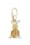 14k Two-Tone Bunny Round Yellow Sapphire and Diamond Charm