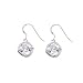 Asscher-cut CZ Diamond Sterling Silver Hook Earrings