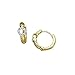 Gold Filled Hammered Huggie CZ Hoop Earrings. GIFT title=