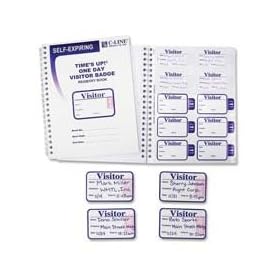 Visitor's Log with Expiring Badges, White (CLI97009) Category: Name Badges and Badge Labels