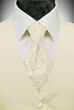 Ivory Solid Satin Vest with Coordinating Tapestry Tie