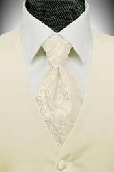 Ivory Solid Satin Vest with Coordinating Tapestry Tie