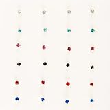 Silver Nose Stud Display Box, 24pcs, Assorted Colours