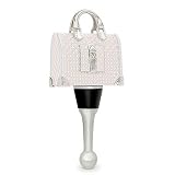 Couture Handbag Top Wine Bottle Metal Stopper w/ Inlaid Enamel & Rubber Seal