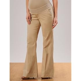 Buy A Pea in the Pod Collection: Fold Over Belly Linen Fit And Flare Maternity Pants by A Pea in the Pod