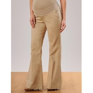 Buy A Pea in the Pod Collection: Fold Over Belly Linen Fit And Flare Maternity Pants by A Pea in the Pod