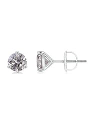 1.5 ct Solitaire Diamond Stud Earrings in White Gold