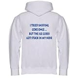 I tried sniffing coke once but the ice cubes got stuck in my nose Adult Zippered Hooded (Hoody Hoodie) Sweatshirt Fleece Jacket XL Ash Grey