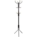 Songmics Metal Coat Rack Free Standing Hat Rack Purse Display Stand Hall Tree 12 Hooks Espresso URCR18Z