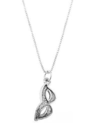 Sterling Silver One Sided Mardis Gras Masquerade Mask Necklace