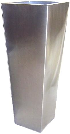 Zinc Galvanized Metal Container Modern Tall Taper Planter Pot Bucket Decor