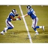 Eli Manning Hand-Off to Tiki Barber Dual Signed 16x20 Photograph