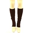 Winter Ski Ribbed Knit Leg Warmers Dancer Zipper Brown