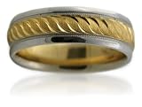 14k Two-tone Gold Antique Vintage Style Wedding Band Ring