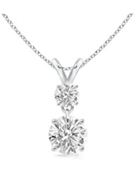 0.55 ct Round White Moissanite V-Bale Pendant Necklace