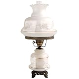 Buy Large Etched White and Gold Night Light Hurricane Table Lamp by Universal Lighting and Decor