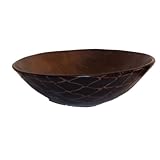 Round Wooden Bowl African Giraffe Design Home Decor Kitchen