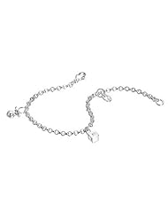 Baby Gift - Silver nappy,cube,dumy Charm Bracelet with Diamonds