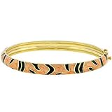 New C.ALAN COMPANY 14k Gold Bonded Bangle Bracelet with a Ferocious Tiger Enamel Design in Goldtone