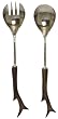 Decorative Salad Server Set With Resin Horn Shaped Handles