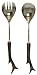Decorative Salad Server Set With Resin Horn Shaped Handles