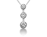 0.75CTW Bezel Set Three Stone Diamond Pendant in Platinum