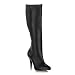 Vanity 4 Inch Classic Plain Knee Boot Black Leather Pleaser