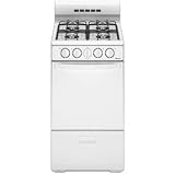 Amana: AGP200VDW. 20'' Freestanding Gas Range with 4 Open Burners, 2.6 cu. ft. Manual Clean Oven, AD