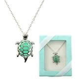 Jade Green Turtle Necklace Gift Boxed