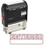 ENTERED Self Inking Rubber Stamp - Red Ink (42A1539WEB-R)