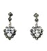 Sterling Silver Marcasite and CZ Heart Earrings